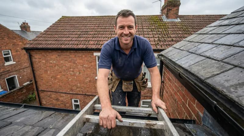 Professional roofer ready to help with your roofing needs